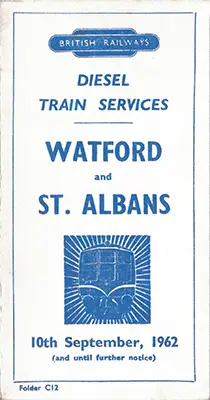 June 1961 Watford - St Albans timetable cover