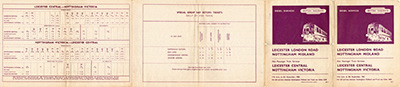 June 1963 Leicester - Nottingham timetable outside