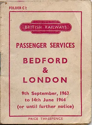 September 1963 Bedford - London timetable cover