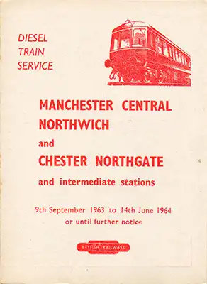 Front og September 1963 Manchester - Chester timetable