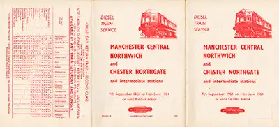 Outside of September 1963 Manchester - Chester timetable