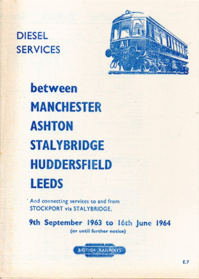 September 1963 Manchester - Leeds timetable cover