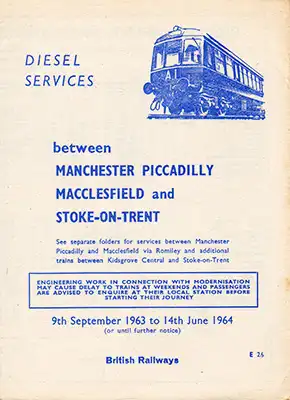 Front of September 1963 Manchester - Stoke-on-Trent timetable