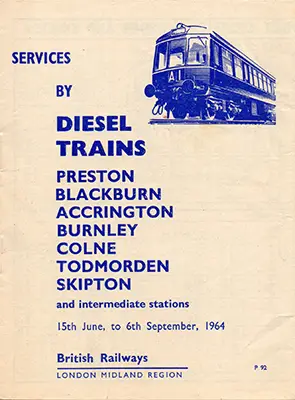 June 1961 Preston - Todmorden - Skipton timetable cover