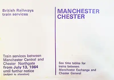 Front of July 1964 Manchester - Chester timetable