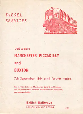Manchester - Buxton September 1964 timetable cover