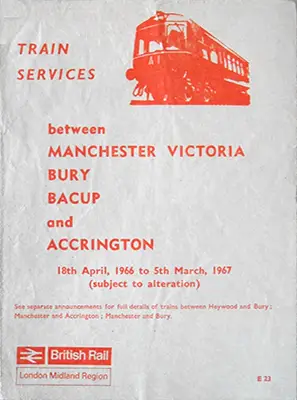April 1966 Manchester - Accrington timetable cover