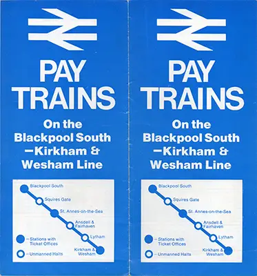 May 1972 Blackpool South - Kirkham & Wesham timetable outside