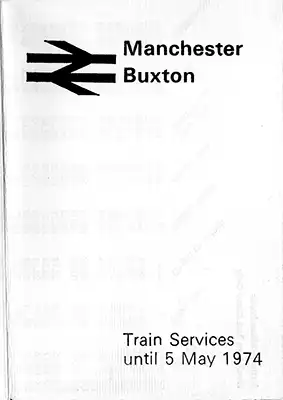 Manchester - Buxton timetable until May 1974 cover