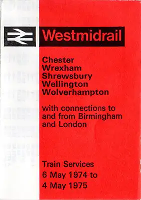 May 1974 Chester - Wolverhampton timetable front