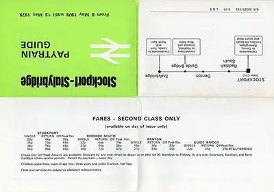 May 1978 Stockport - Stalybridge timetable outside