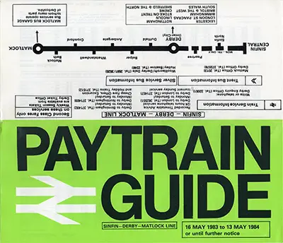 May 1983 Sinfin - Derby - Matlock timetable outside