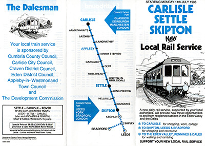 Leeds - Settle - Carlisle timetable front