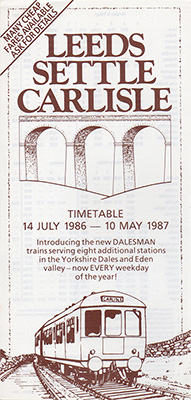 Leeds - Settle - Carlisle timetable front