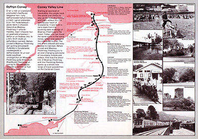 1985 Conway Valley brochure Sunday Conwy timetable inside