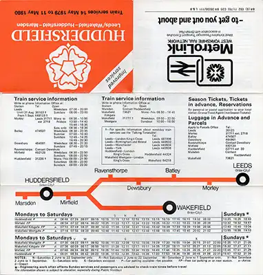 Outside of May 1979 Leeds/Wakefield-Huddersfield-Marsden timetable