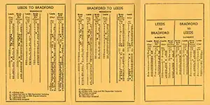 Inside of June 1955 Leeds-Braford timetable