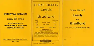 Outside of June 1956 Leeds-Braford timetable