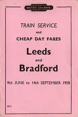 Front of June 1958 Leeds-Braford timetable