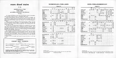 Inside of March 1960 More Diesels timetable