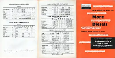 Outside of March 1960 More Diesels timetable