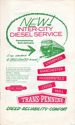 January 1961 Hull - Liverpool timetable front