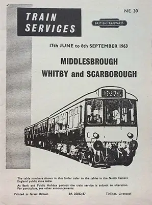 June 1963 Middlesbrough - Whitby - Scarborough timetable cover