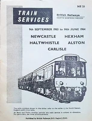 9 September 1963 timetable cover