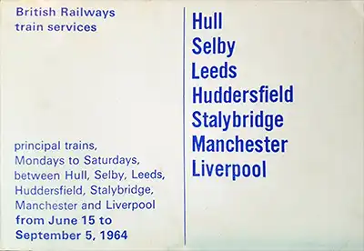 May 1975 Liverpool - Hull timetable back