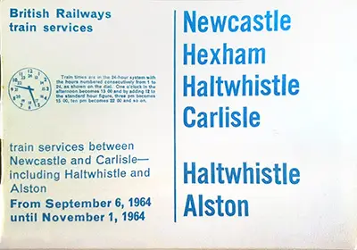 06 September 1964 timetable cover
