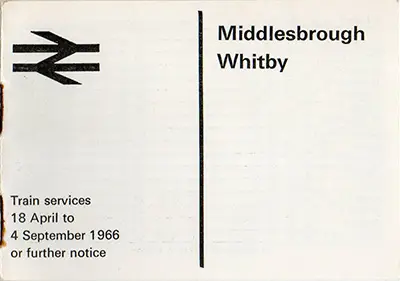April 1966 Middlesbrough - Whitby timetable cover