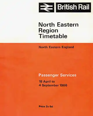 Cover of North Eastern Region April 1966 timetable