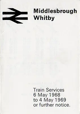 May 1968 Middlesbrough - Whitby timetable cover