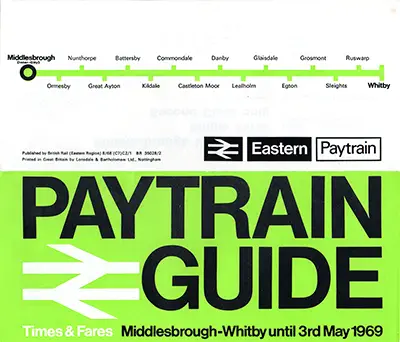 Summer 1968 Middlesbrough - Whitby timetable outside