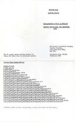 September 1969 Middlesbrough - Whitby Fare Revision Letter