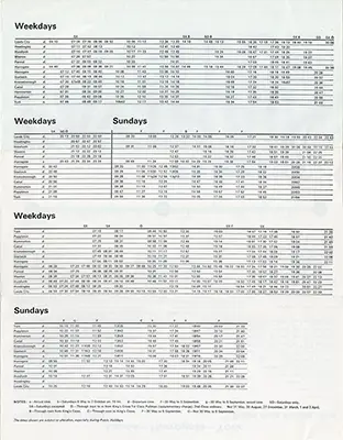 May 1971 Leeds - Harrogate - York timetable inside