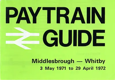 May 1971 Middlesbrough - Whitby timetable cover