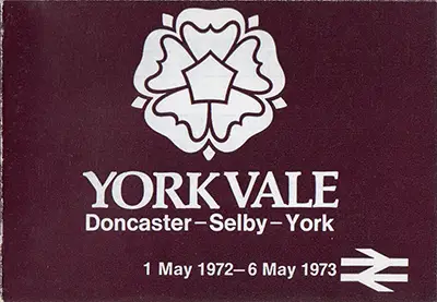 May 1972 York Vale timetable cover