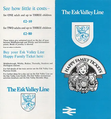 March 1973 Middlesbrough - Whitby Happy Family Tickets Leaflet outside