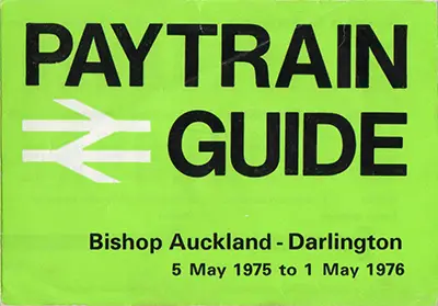 May 1975 Bishop Auckland - Darlington timetable cover