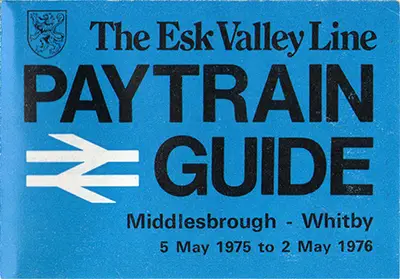May 1975 Middlesbrough - Whitby timetable cover