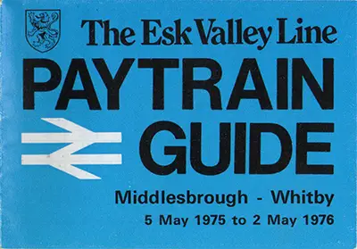 May 1975 Middlesbrough - Whitby timetable cover