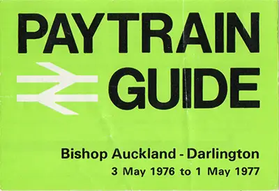 May 1976 Bishop Auckland - Darlington timetable cover