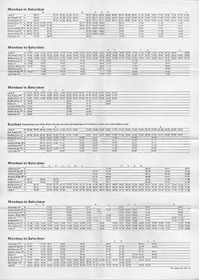 Inside of May 1977 Leeds-Bradford-Todmorden timetable