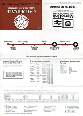 Outside of May 1977 Leeds-Bradford-Todmorden timetable