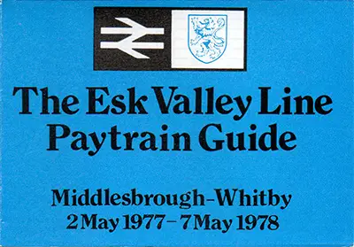 May 1977 Middlesbrough - Whitby timetable cover