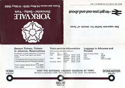 May 1979 York Vale timetable outside