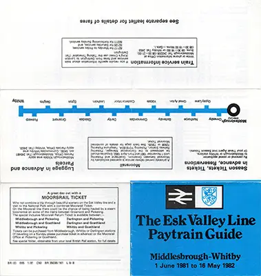 May 1979 Middlesbrough - Whitby timetable outside