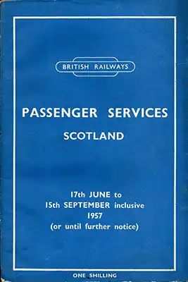 Passenger Services Scotland June 1957 timetable cover