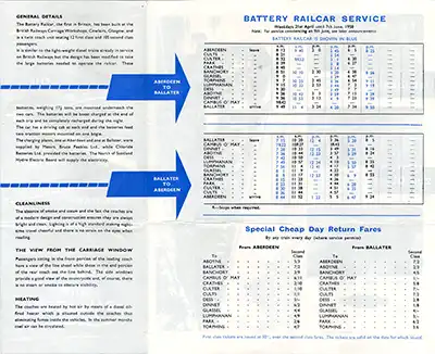 April 1958 Aberdeen - Ballater timetable inside